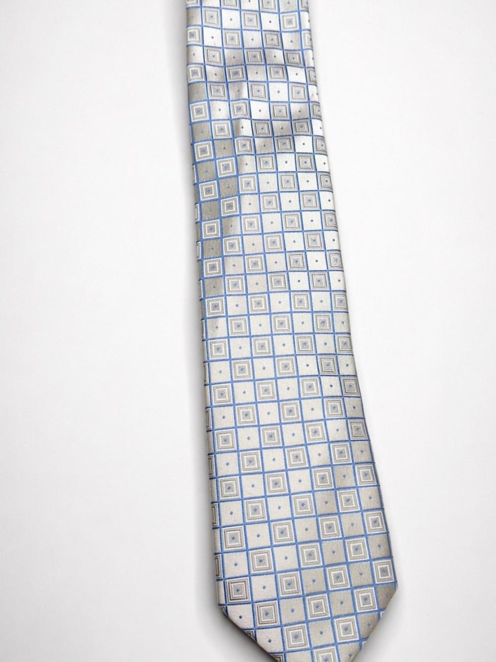 Donald J Trump Signature Collection Silk Tie Blue Geometric Power Tie - Picture 2 of 5